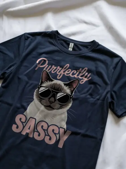 Purrfectly Sassy Cat T-Shirt for Pet Moms – Cool Siamese Tee - Image 8