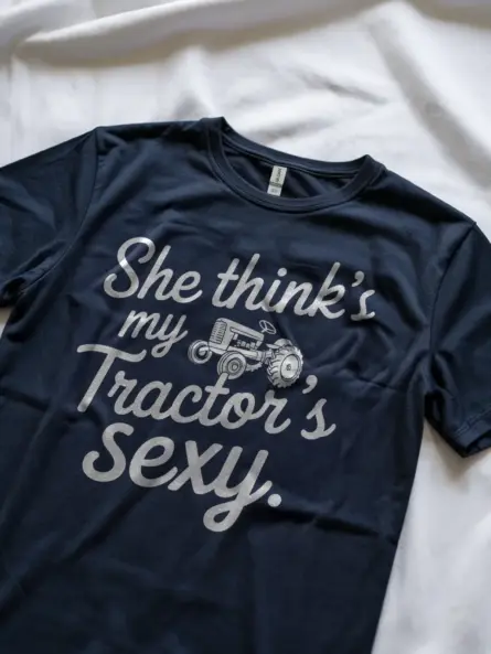 She Thinks My Tractor's Sexy Shirt – Funny Country Music Tee for Tractor Lovers - Image 11