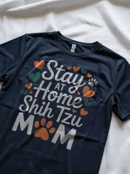 Stay at Home Dog Mom Shirt – Cute Shih Tzu Gift Tee for Pet Lovers - Image 9