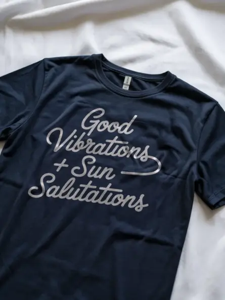 Sun Salutation T-Shirt – Good Vibrations Minimalist Yoga Tee - Image 8