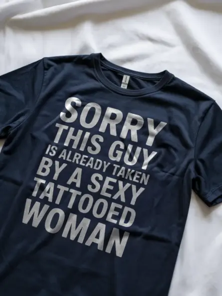 Taken By Tattooed Woman T-Shirt – Funny Relationship Meme Tee for Men - Image 9