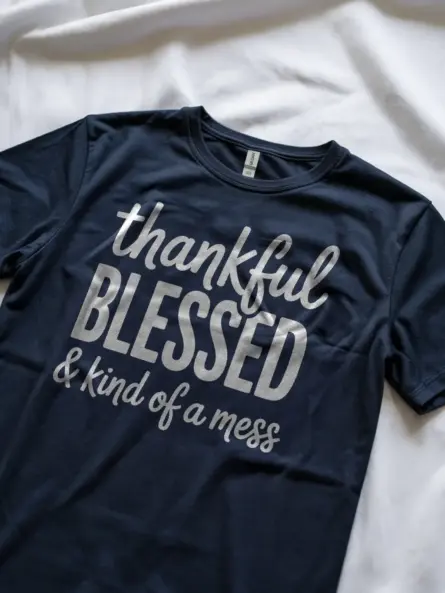 Thankful Blessed Kind of a Mess Shirt – Trendy Fall Quote Tee - Image 8