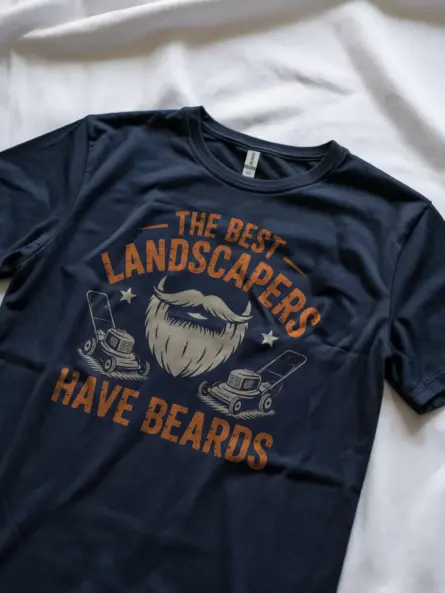 Landscaper T Shirt – Funny Beard Lawn Mowing Graphic Tee for Men - Image 8
