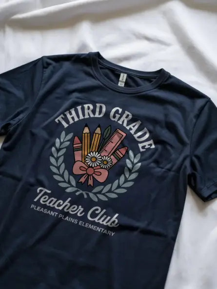 Third Grade Teacher Shirt – Vintage School Club Spirit Tee - Image 8