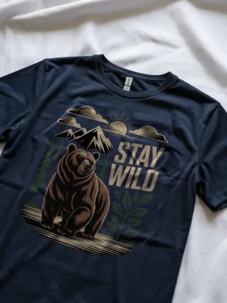 Vintage Bear Stay Wild T-Shirt - Image 8