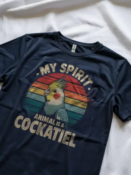 Vintage Cockatiel Spirit Animal T-Shirt - Image 8