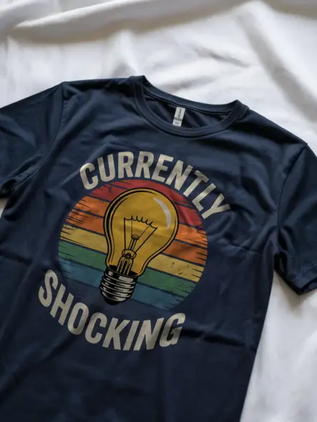 Vintage Electrician Light Bulb T-Shirt - Image 8
