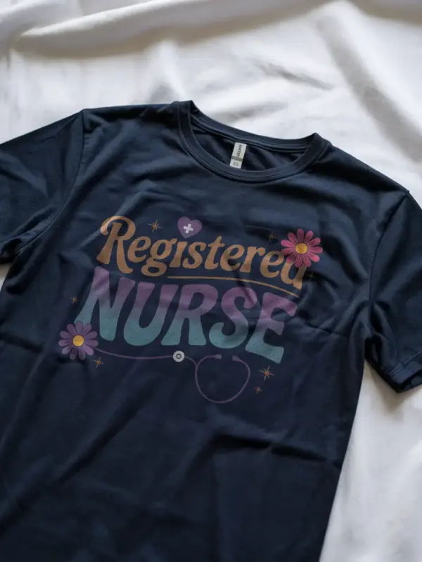 front view navy registered nurse shirt vintage registered nurse shirt
