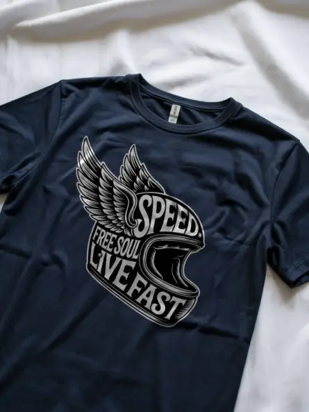 Legendary Winged Motorcycle Helmet T-Shirt – Live Fast Free Soul - Image 8