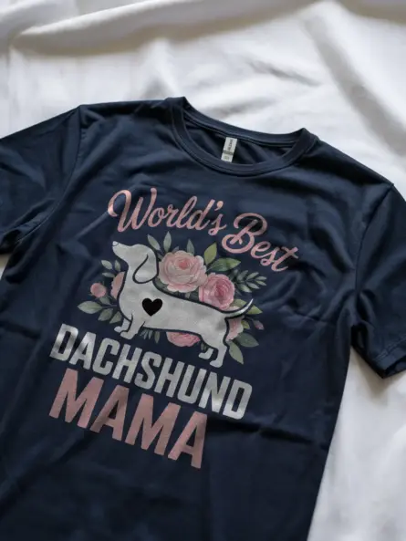 Dachshund Mama Shirt – World’s Best Floral Dog Mom Tee - Image 5