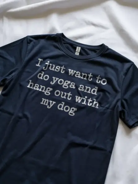 Yoga Dog T-Shirt – Cozy Minimalist Tee for Pet Lovers & Introverts - Image 8