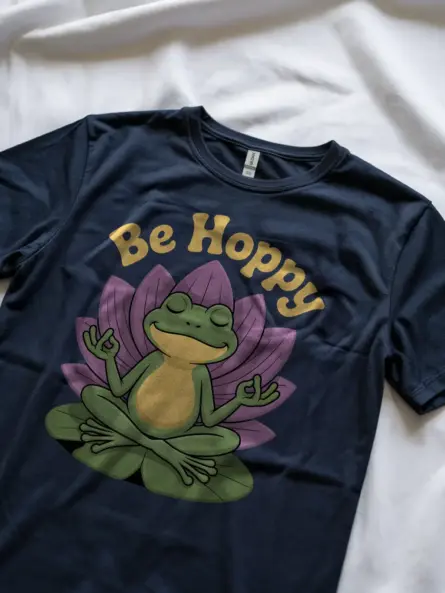 Be Hoppy Yoga Frog T Shirt – Whimsical Zen Gift for Mindful Souls - Image 8