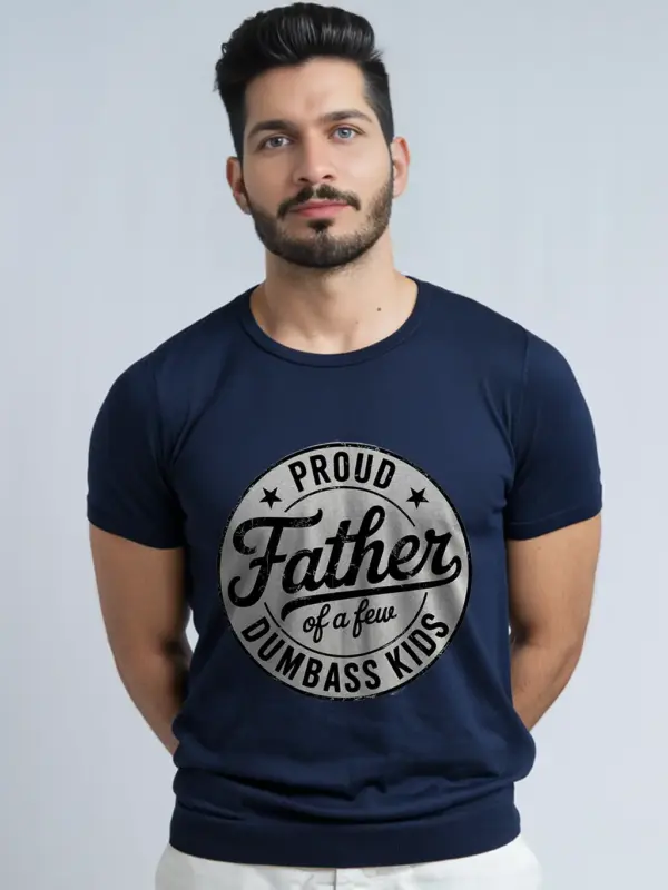 Navy Proud Father of Dumbass Kids Shirt – classic funny dad tee