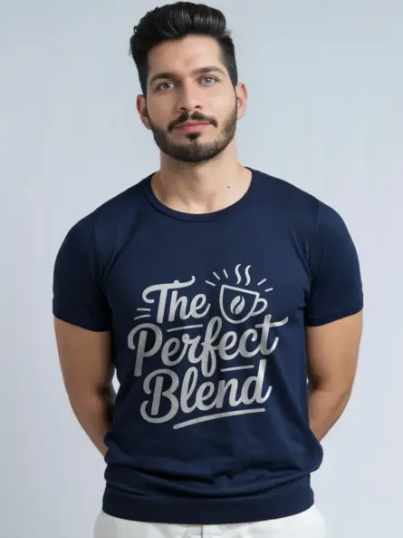 navy the perfect blend coffee shirt coffee cup graphic