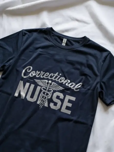 Navy Correctional Nurse T-Shirt with Caduceus Emblem