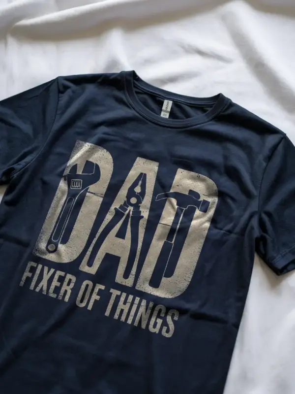Navy Shirt “Dad Fixer of Things” Funny Dad Fixer T-Shirt Lifestyle