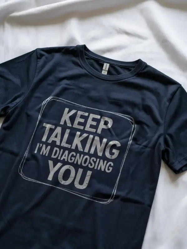 Navy Shirt with psychiatry joke layout, funny psychologist t-shirt,