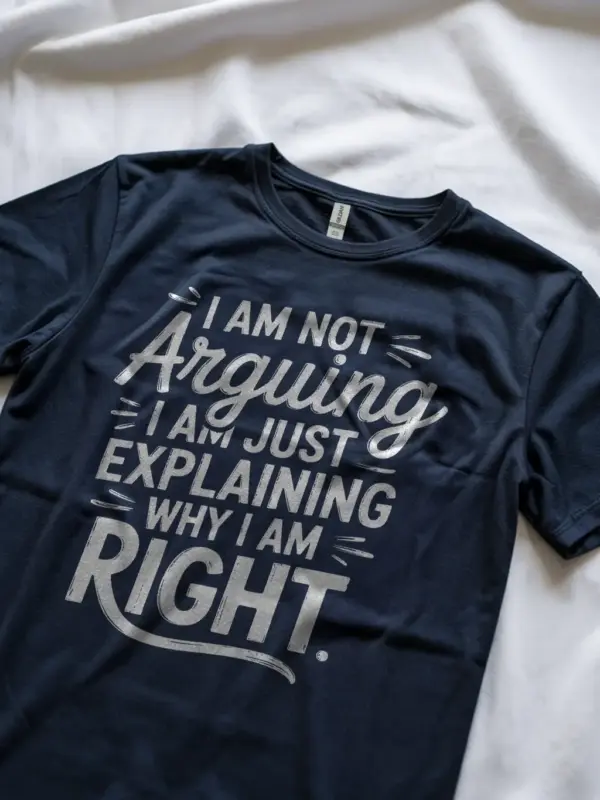 Navy sarcastic office humor tee lifestyle image