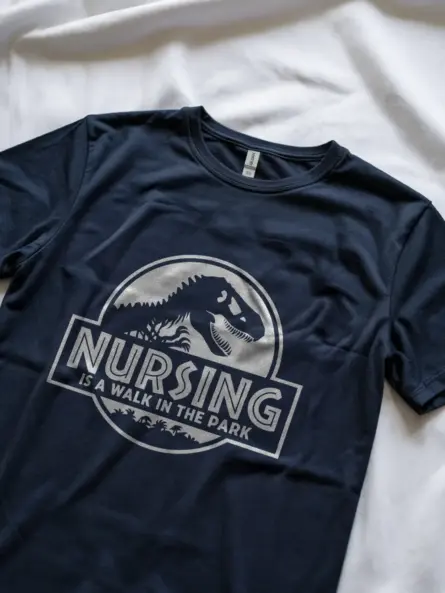 Navy Sarcastic Nurse Shirt with Walk in the Park