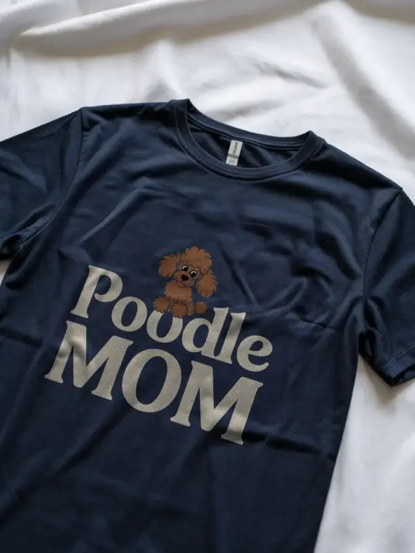 Royal Blue lifestyle view poodle mom shirt cute cartoon