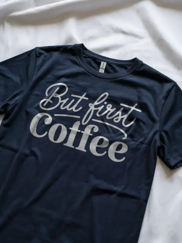navy minimalist coffee themed shirt