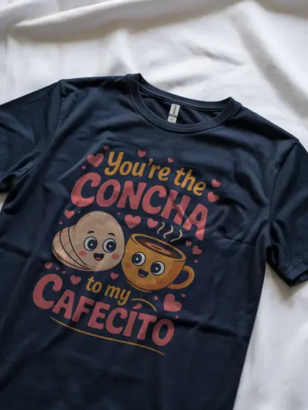 Lifestyle Navy Concha to My Cafecito Shirt concha to my cafecito shirt