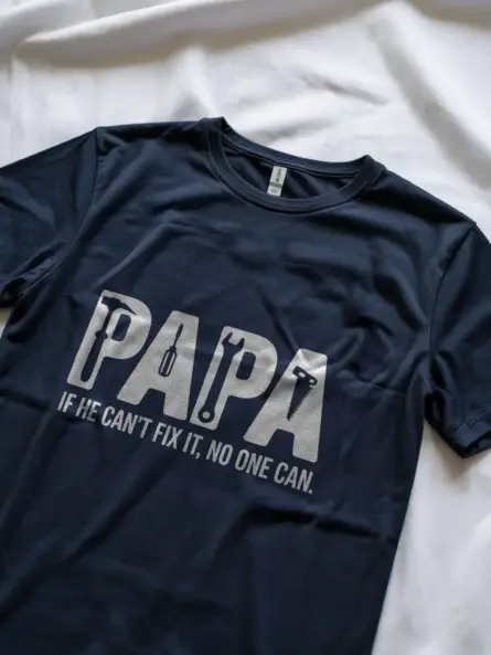 Navy shirt rear – papa if he can't fix it t-shirt