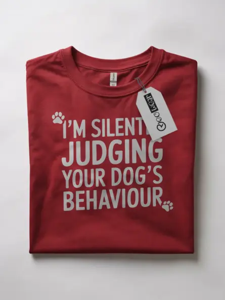 Witty Sarcastic Dog T-Shirt – Silently Judging Design for UK Dog Lovers - Image 10