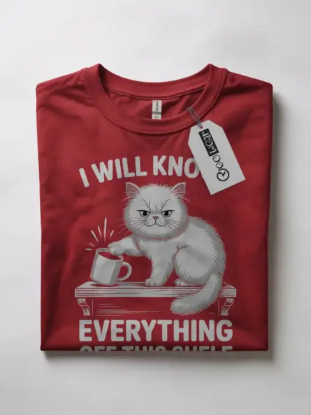 Grumpy Cat Shirt – Funny Shelf Destruction Graphic Tee - Image 10
