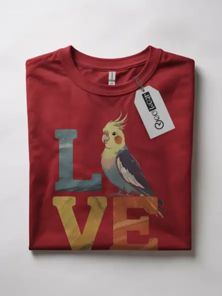 Cartoon Cockatiel Love T-Shirt for Bird Lovers - Image 7