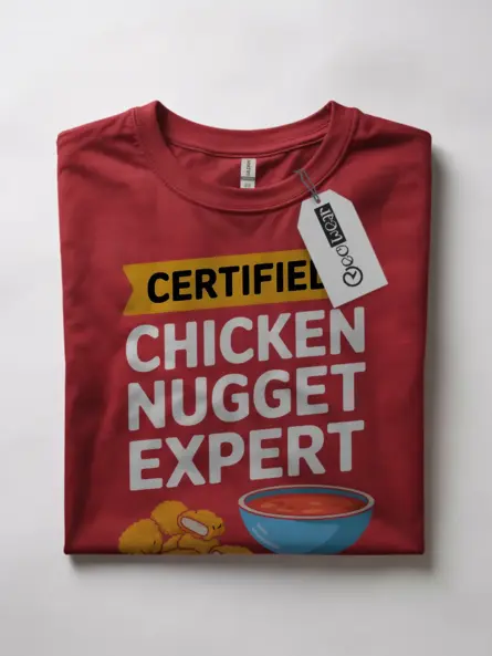 Certified Chicken Nugget Shirt – Funny Foodie Power Tee - Image 7