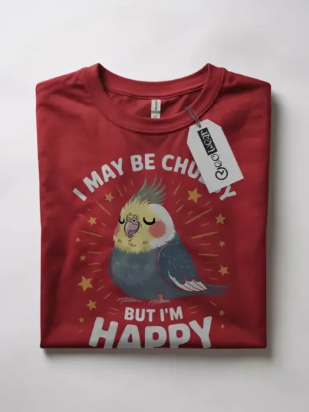 Chubby Cockatiel T-Shirt with Cute Motivational Bird Quote - Image 7