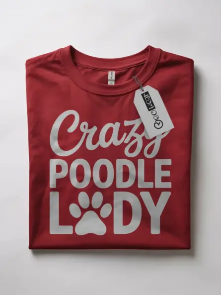 Crazy Poodle Lady Shirt – Funny Dog Mom Tee for Women - Image 7