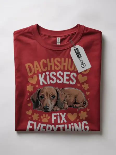 Dachshund Kisses Shirt – Sweet Floral Dog Mom Gift Tee - Image 4