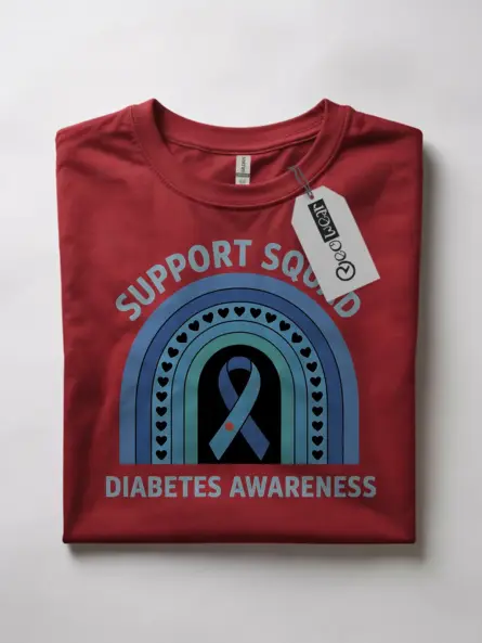 Diabetes Support T Shirt – Support Squad Rainbow Awareness Tee - Image 7
