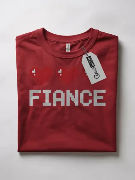 Cute Pixel Heart Fiancé T-Shirt - Image 7