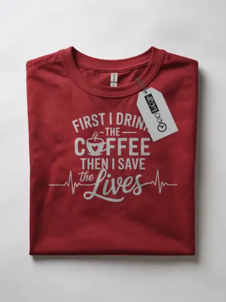 first i drink the coffee then i save lives shirt