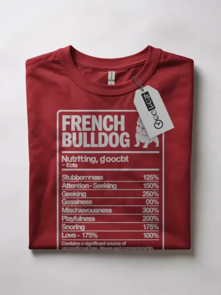 French Bulldog Nutrition Facts Shirt – Hilarious Dog Lover Tee - Image 7
