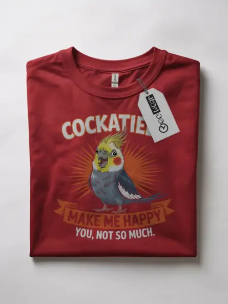 Funny Cockatiel T-Shirt for Bird Lovers – Cheerful Pet Bird Graphic Tee - Image 7