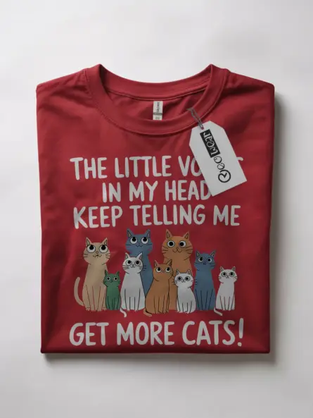 Funny Introvert Cat Shirt - Voices Say Get More Cats Tee - Image 7