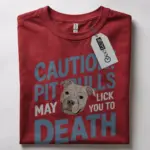 funny pit bull licking t-shirt