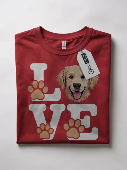 Golden Retriever Love Shirt – Adorable Minimalist Dog Lover Tee - Image 7