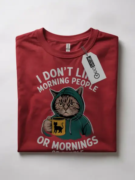 Grumpy Cat Morning People T-Shirt - Image 10