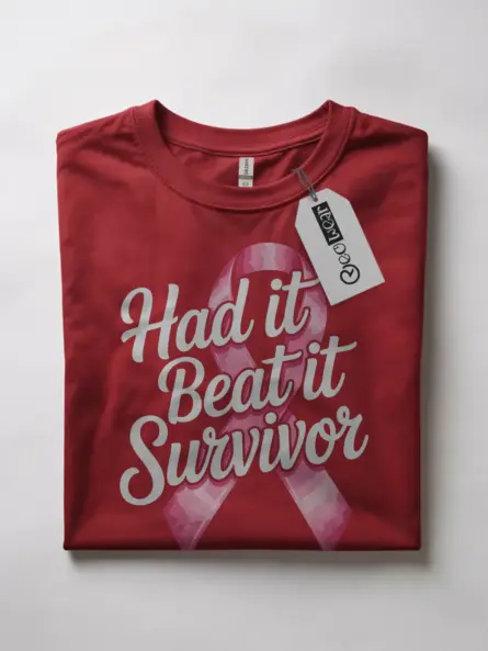 Had It Beat It Survivor Shirt – Watercolor Pink Ribbon Remission Tee - Image 10