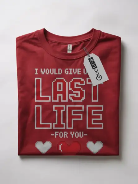 Pixel Heart Gamer Couple T-Shirt – Retro 8-Bit Love Apparel - Image 7
