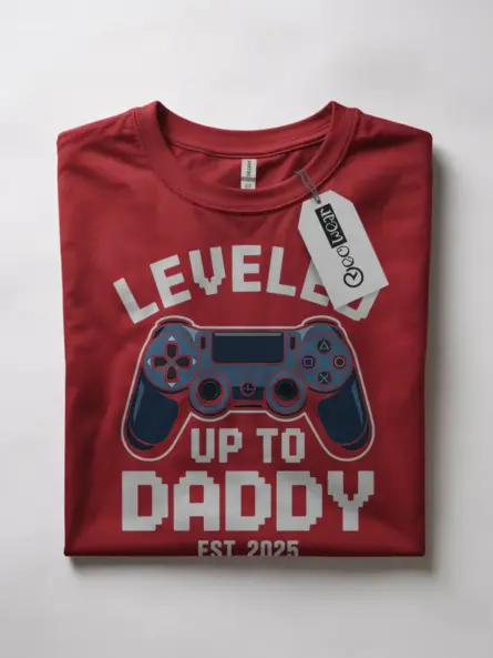 Leveled Up to Daddy Gaming T-Shirt for New Dads 2025 - Image 10
