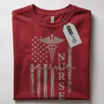 patriotic nurse flag t-shirt