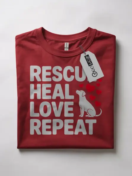 Rescue Love Repeat Shirt – Uplifting Dog Rescue Volunteer Tee - Image 7