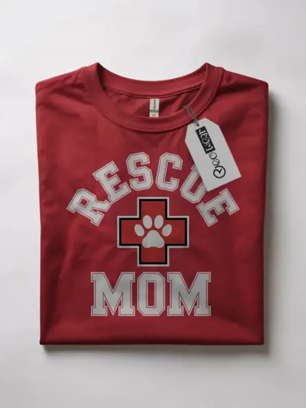 Bold Rescue Mom T-Shirt – Varsity Style Dog Lover Apparel - Image 7