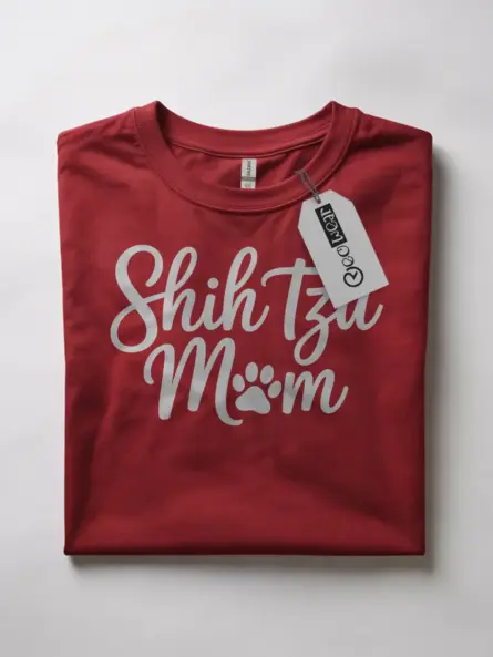 Shih Tzu Mom Shirt – Minimalist Paw Print Tee for Dog Lovers - Image 7